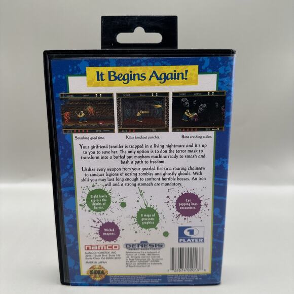Splatterhouse 2 Sega Genesis Authentic Tested Case Cartridge No Manual - Picture 3 of 10